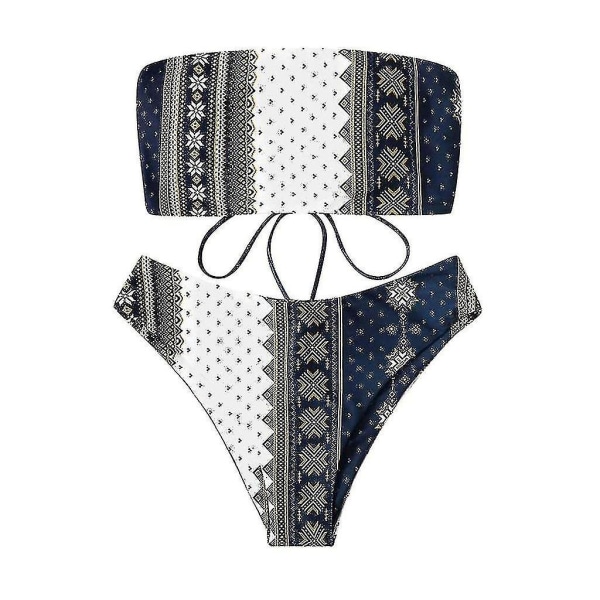 Kvinnor Utskrift Bandage Bikini Set Brazilian Swimwear Beachwear Baddräkt