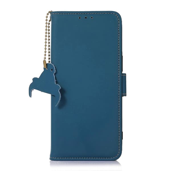 Til Nokia XR21 Læder Magnetisk RFID Læder Telefoncover Blue