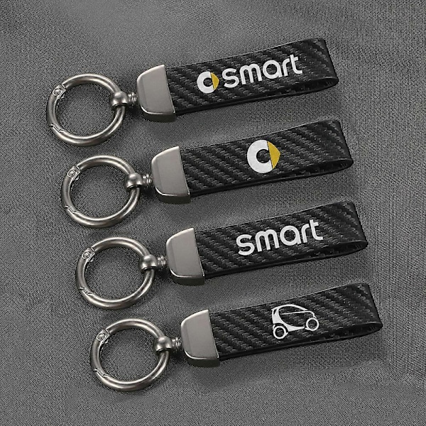 Auton hiilikuitukuvioinen PU-nahkainen avaimenperä Smart Eq Fortwo Forfour 453 451 452 450 454 Roadster -malleille, avaimenperä auton lisävarusteet For Smart Style 2