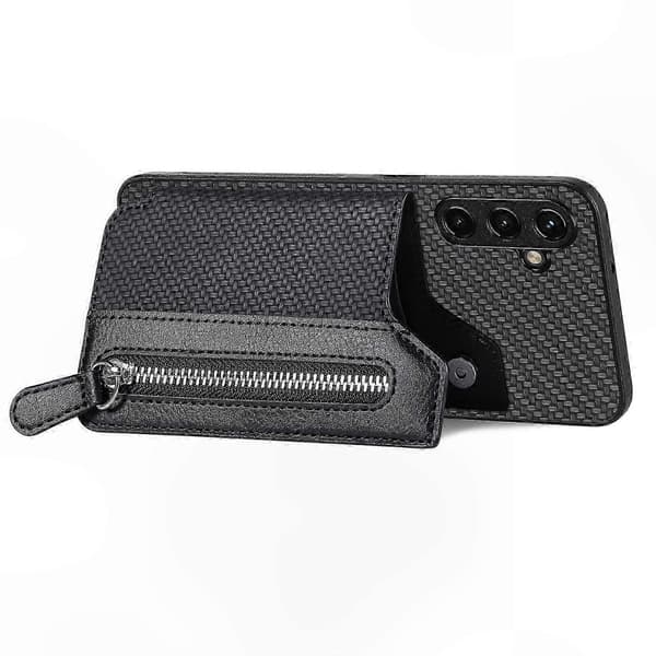 Läder PC TPU Plånboksfodral med dragkedja för Galaxy A35 5G Smartphonefodral Skydd