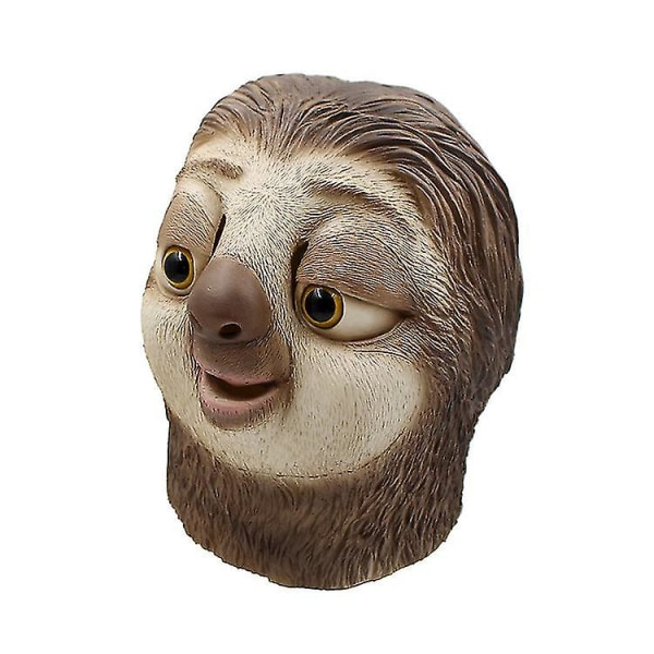 Flash Sloth Latex Djurmask Sloth Mask Cosplay Halloween Rolig Djur Latex Huvudbonad