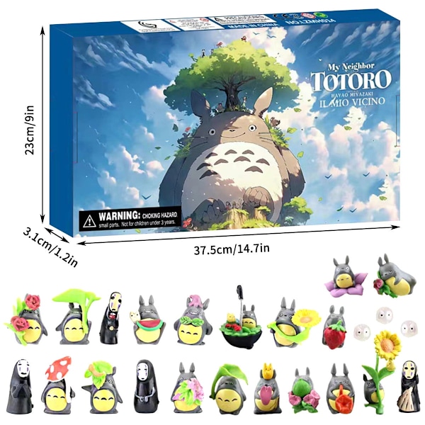 Halloween Dekorativ Min granne Totoro Blind Box Leksak, Halloween Adventskalender med 24 Figurer Presenter