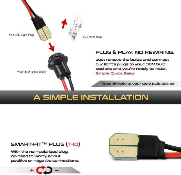 Fuld LED-nummerpladelys til Cadillac Escalade Chevy Silverad