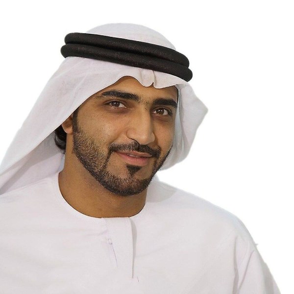 3st Muslimska Män Set Abaya Robe+turban+pannband O-hals Vit Islamisk Saudiarabien Bön Ramadan Kläder Dubai Kaftan Klänning 54 White