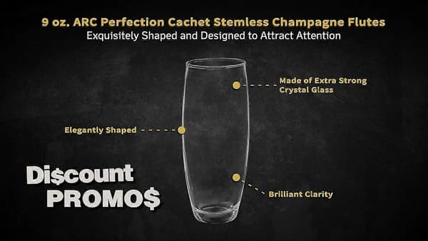 10 ARC jalattomat samppanjalasit, 9 oz. - Cachet, lasitavarat, cocktailit - ClearCJY