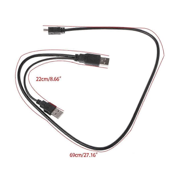 USB 2.0 Type A uros - Mini 5P uros Mini 5P USB-kaapeli M/M-kaapelisovittimelle