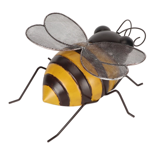 Bee Väggdekor Robust metall Ljusa färger Fina detaljer Utsökt metall biskulptur för familjeträdgårdskontor