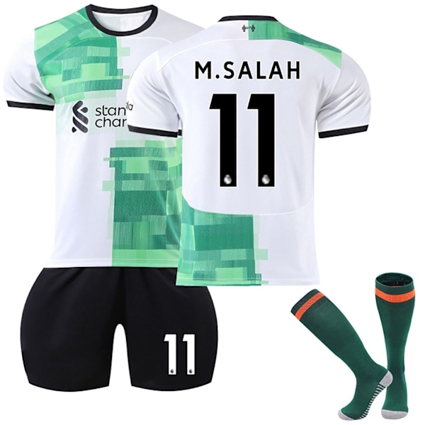 23/24 Fotballdraktsett for barn Gutter Treningsdress Sportsklær Skjorte Shorts Sokker 23/24 liver-pool bortedrakt #11 23/24 liver-pool away #11 #24 (8-9 years)