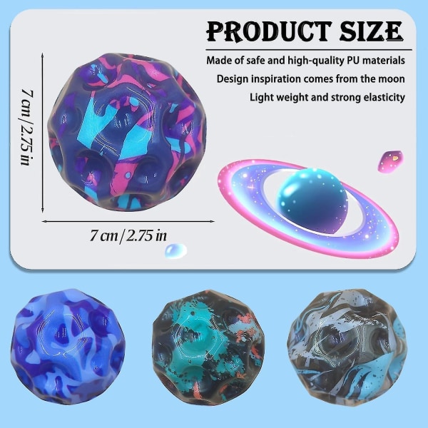 4 stk Astro Hoppebold, Månebold Hoppebold, Hoppebold til Børn, Høj Hoppehulbold, Månebold, Lava Bold Gave