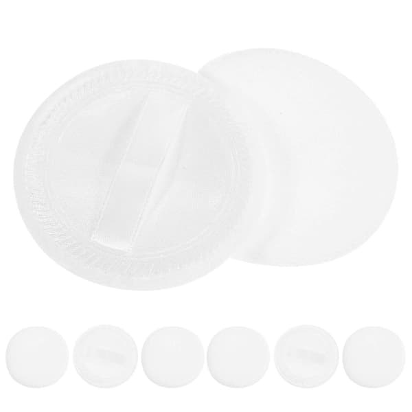 10 stk. bomullspudderputer, tørre pudderputer, løse pudderputer, kroppspudderputer for kvinner White 6.00X6.00X0.50CM