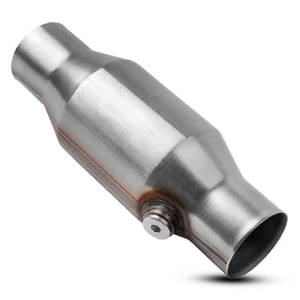 2 stk 2,5 tommer spunnet universell katalysator høy strømning rustfritt stål 425250 eksoskatalysator C 2Pcs