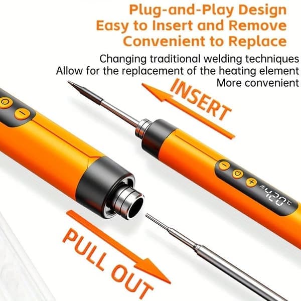 Soldering Iron - Portable USB Rechargeable Digital Pen with 3 Temperature Settings