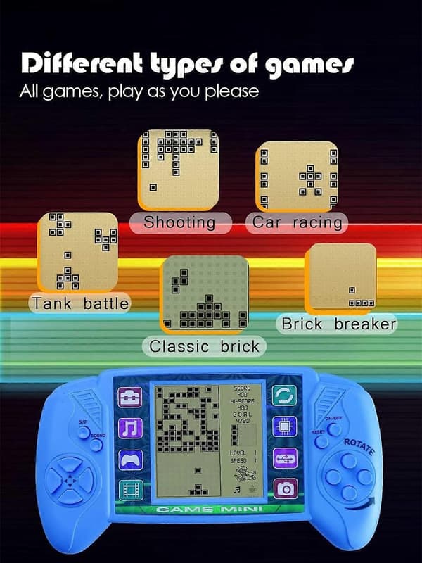 2 stk. Brick Game Console, Indbygget 23 puslespil, 3,5 tommer LCD Mini Bærbar Brick Game Player, 9*17*2,5 cm