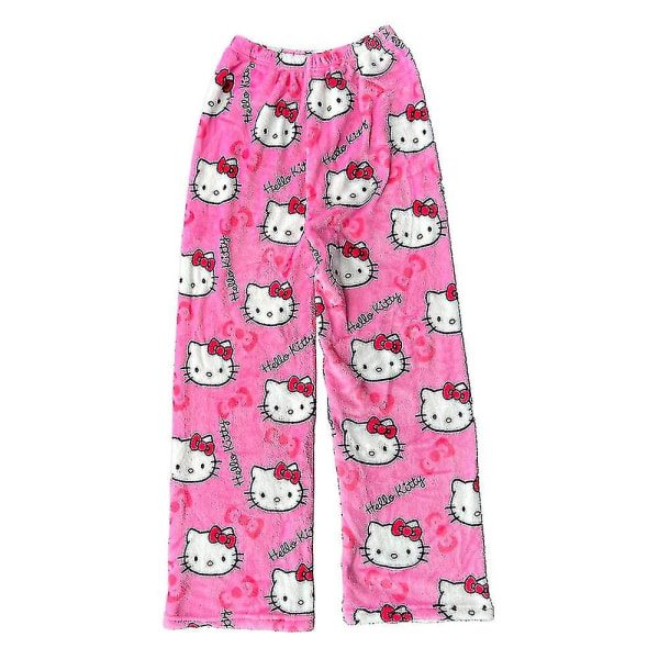 2023 jul Sanrio Hello Kitty Pyjamas Byxor Unisex höst och vinter Varm flanell Pyjamas Trendig pumpa 2000 Tecknad hemkläder 5 M