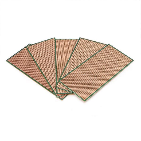 5 st 6.5x14.5cm Stripboard Veroboard Oskuren PCB Platina Enkelsidig Kretskort