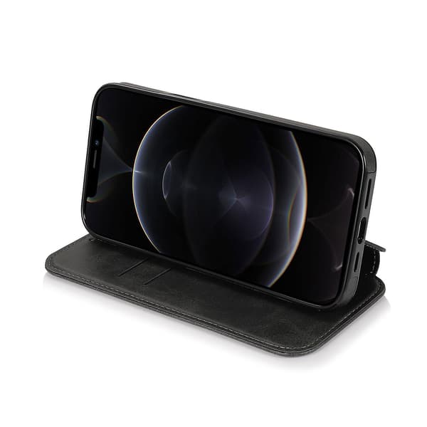 iPhone 12 Pro Max Cover Læder Pung Flip Telefoncover CJY Sort Black iPhone 12 Pro Max