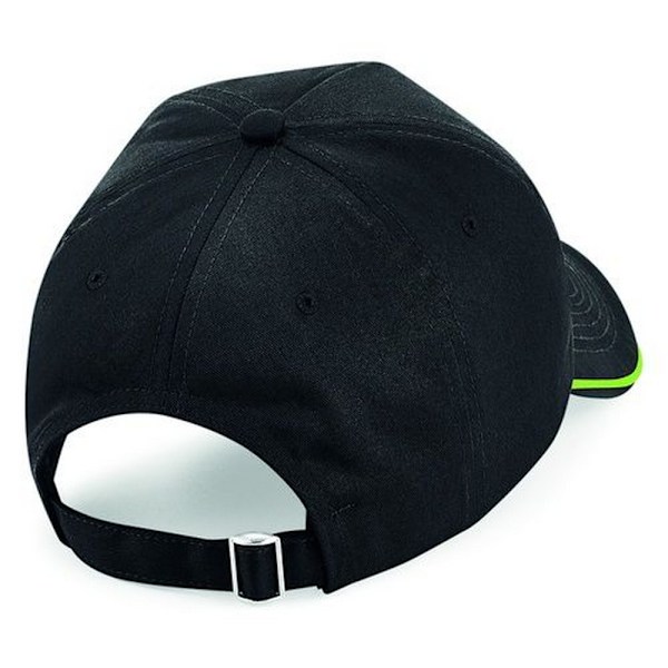Beechfield Voksen Unisex Authentic 5 Panel Piped Peak Cap One S Black/Lime Gr Black/Lime Green One Size