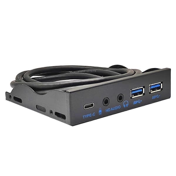 USB-frontpanel för PC USB3.2 Gen2 10 Gbps Typ C + 19-stifts USB3.0-hubb
