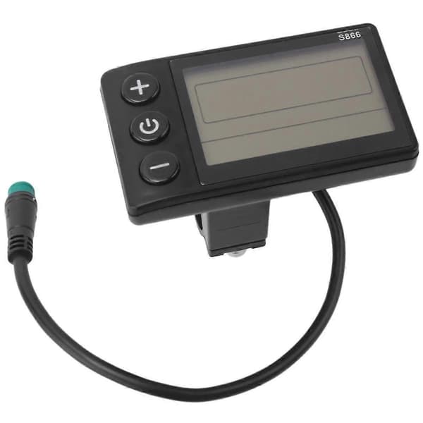 Elektrisk cykeldisplay 24v/36v/48v vandtæt LCD-display S866 controllerpanel instrumentbræt til Ele Black