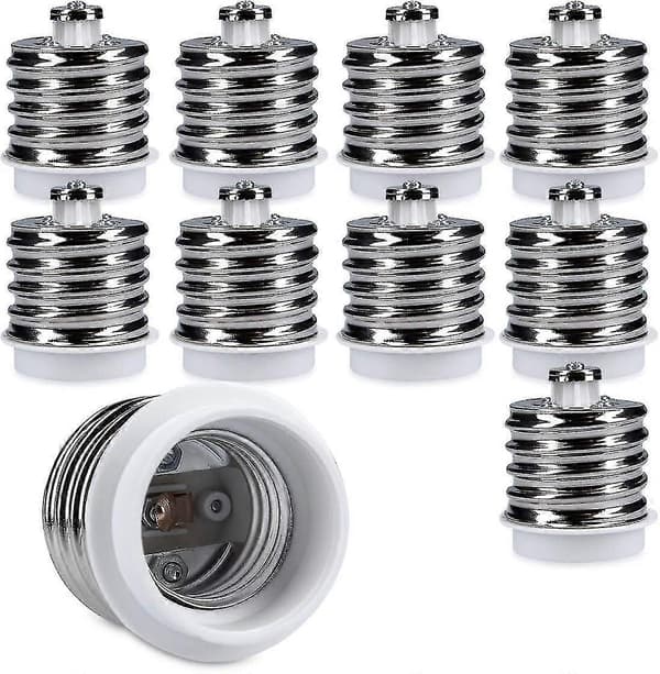 10x fatningsadapter - 10x E40 til E27 fatningskonverter - E27 base lampeholderadapter til halogen LED-pære, CJY