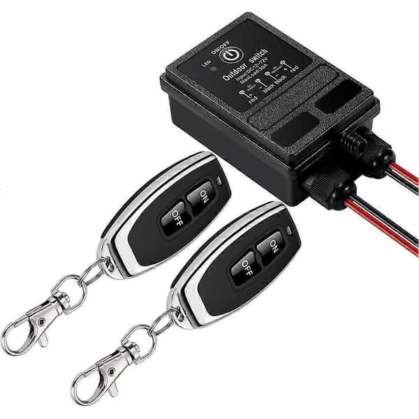 Wireless Relay Switch 12V Remote Control Switch DC12V/24V/48V/72V 30A Relay with 328FT Long Range for Anti-Theft Alarm Schwarz