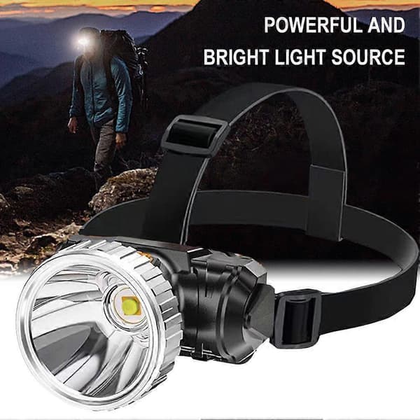 LED Hodelykt Hodelykt Hodelykt Lommelykt Camping Fiske Oppladbar