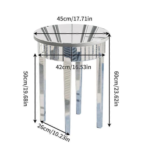 Luxury Silver Glass Mirrored Side Table Coffee Table Accent Table Living Room DecoCJY