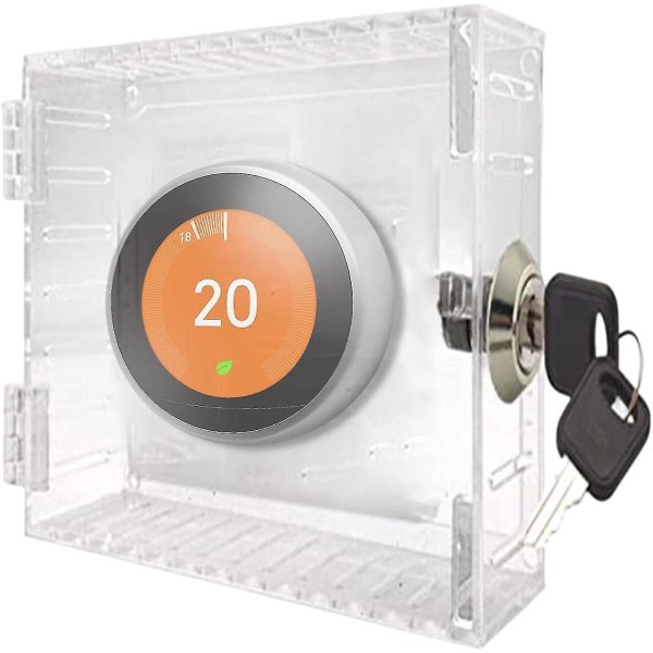 Termostatdæksel, Universal termostatlåseboks med lås, klar stor termostatbeskyttelse til termostat på væg, termostatpanellåseskærm til hjemmet, B