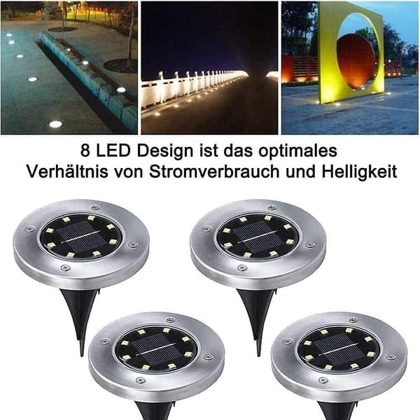 Solcellegadelamper, sæt med 4 12 LED solcellelamper udendørs havelamper, solcellehavelamper