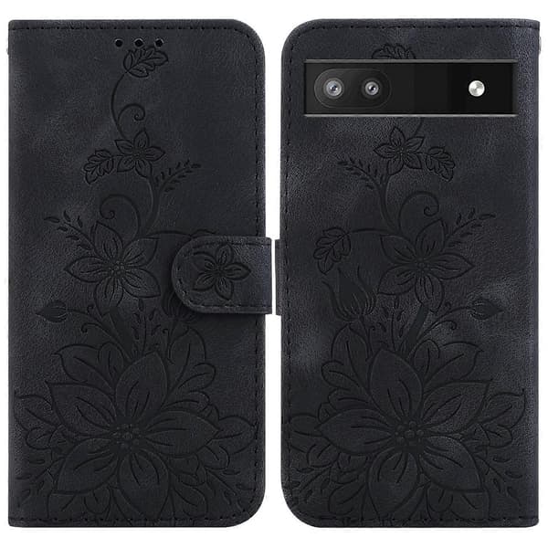 Lily Præget Læder Telefoncover Black For Google Pixel 6a