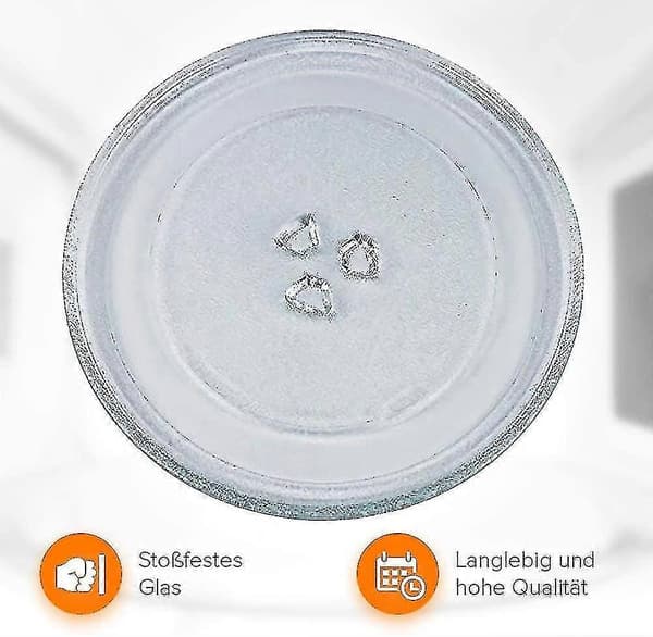 Universal Mikrovågsugnsglasplatta med 3 Fästen, 24,5 cm