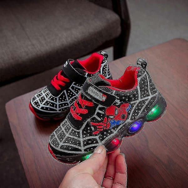 Barn Sportssko Spiderman Lysende Joggesko Barn Led Lysende Sko For GutterCJY black 22