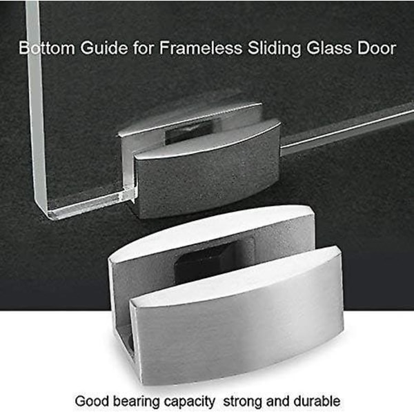 Golvstyrning för skjutdörrar i glas Golvstyrning med rullar för skjutdörrssystem Tillbehör för ramlösa skjutdörrar i glas Rostfritt stål 304