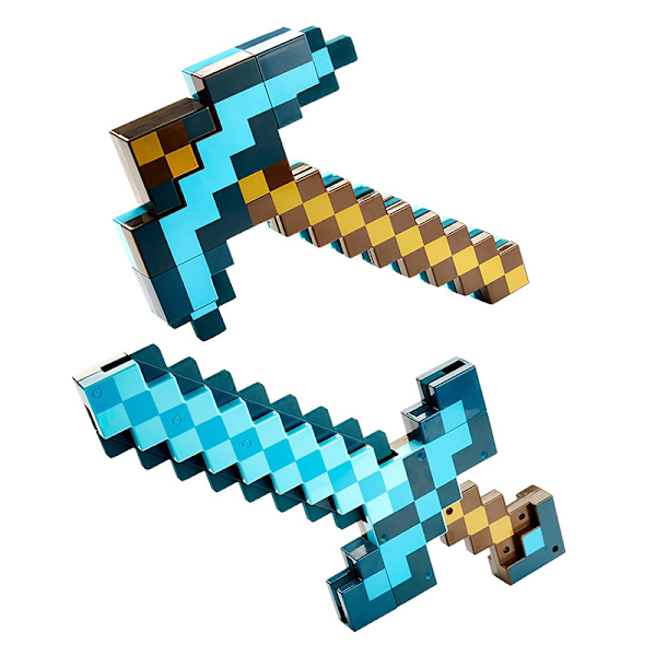 Minecraft Leksaker Barnstorlek Rollspelsaccessoarer Barnpresent Bekväm Klassisk - Perfekt Blue/2-in-1