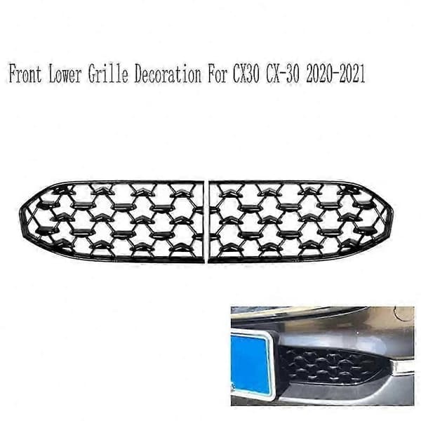Frontfangergrilldeksel for CX-30 2020-2021 Nedre frontdekorasjonstilbehør Black