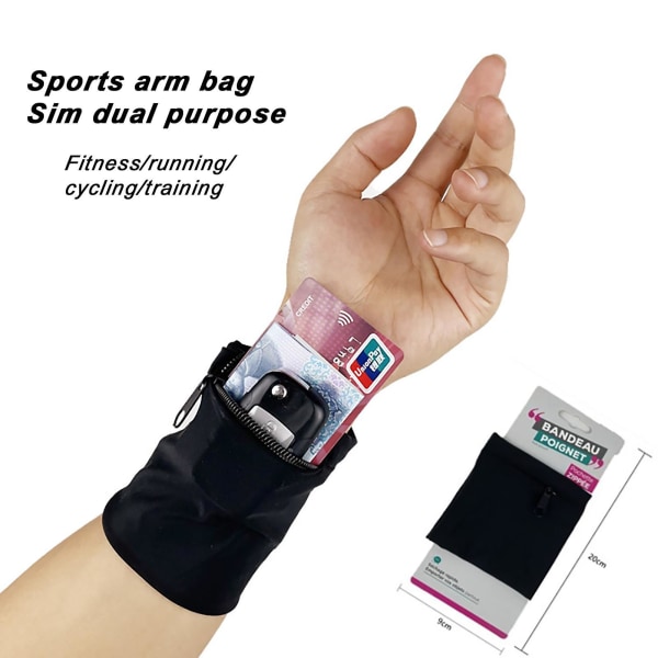 Mænd Kvinder Håndledspung Pung Bånd Fitness Sports Lynlås Armbånd Til Running Gym Bike Wallet