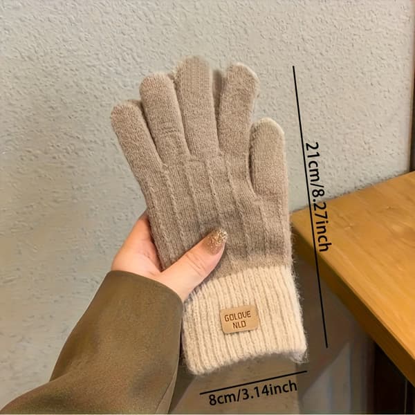 Vinterhansker for kvinner, tykke, elastiske mansjetter, flere farger 【Svart】