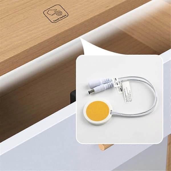 Trepanel LED Berøringssensor Dimmerbryter Skjult Bryter Berøringsbryter for LED-stripe Hvit
