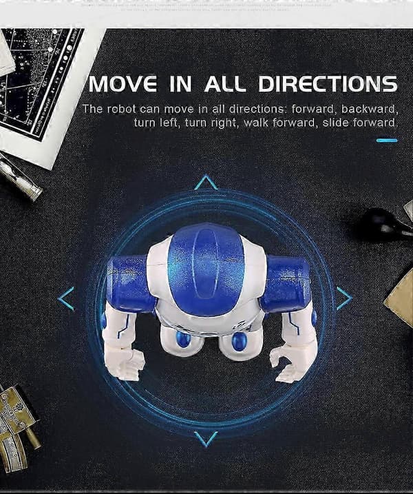 Bevegelsessensor Fjernkontroll Programmerbar Rc Robot Leketøy Blue