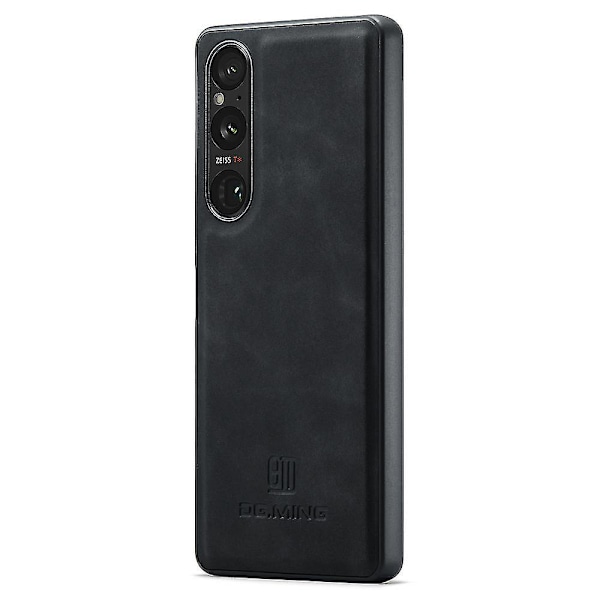 Skal för Sony Xperia 1 V Anti-scratch PU Läder+PC+TPU Telefonfodral Black