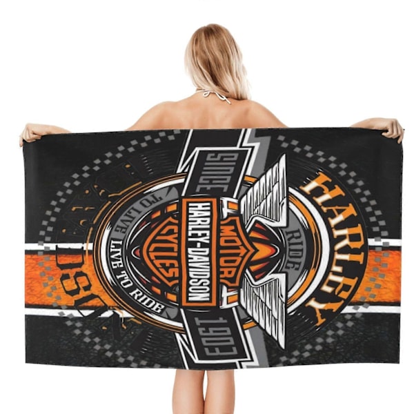 Harley Davidson-2 Badehåndklæde Unisex Håndklæder Mode Håndklæde Superfin Fiber Strandhåndklæder-DW674