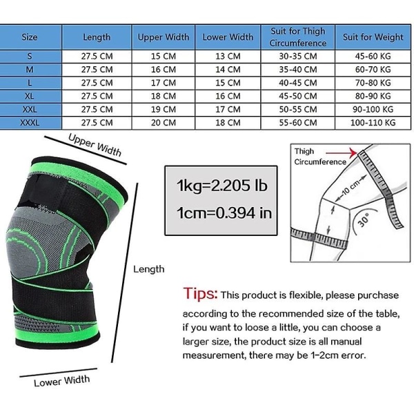 Polvisuojus Urheilun Nivelten Suojaus Kompressio Hengittävä Liukumaton Unisex 1 Piece Green S