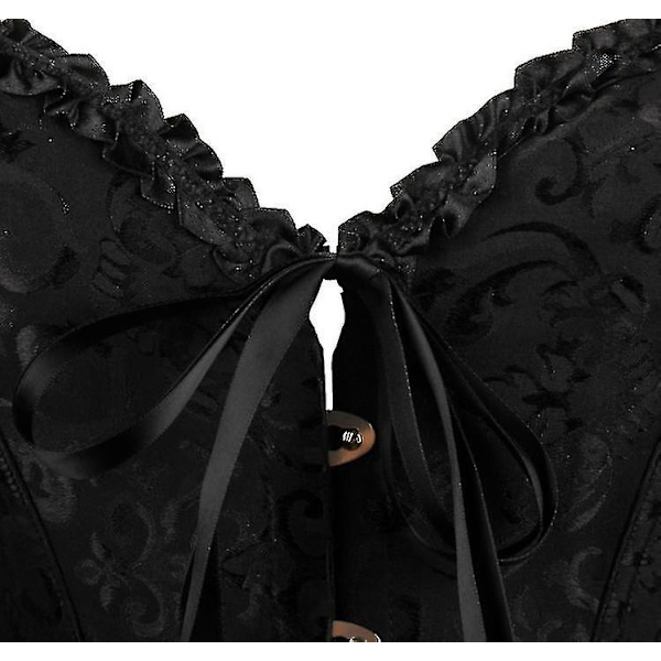 Tube Top Jacquard Gotisk Palass Korsett Vest Formende Korsett Black XXXL
