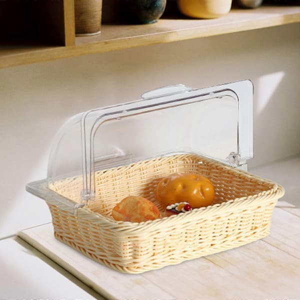 Matdisplaylock Matält Rektangulär Bageritallrikslock Klar Kupolkorg 34cmx27cmx15cm