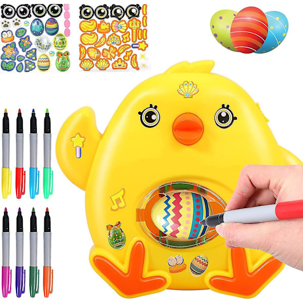 Easter Egg Machine, Easter Egg Decoration Kit, DIY Easter Egg Decoration Machine with Spinner, Egg Painting Dyeing Coloring Machine Toy with