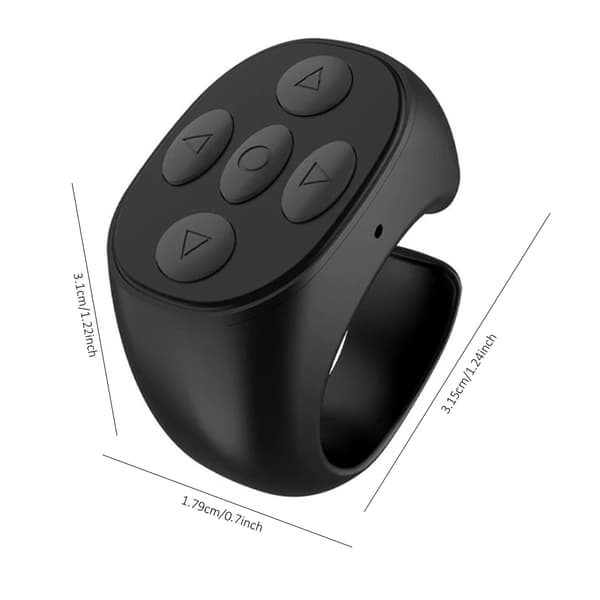 Trådlös Bluetooth-fjärrkontroll för fingertoppsrulning och sidvändning Black