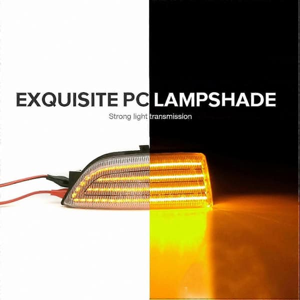 Dynamiska LED-blinkers för sidospeglar för fordon 2015-2019, rökfärgad finish Black