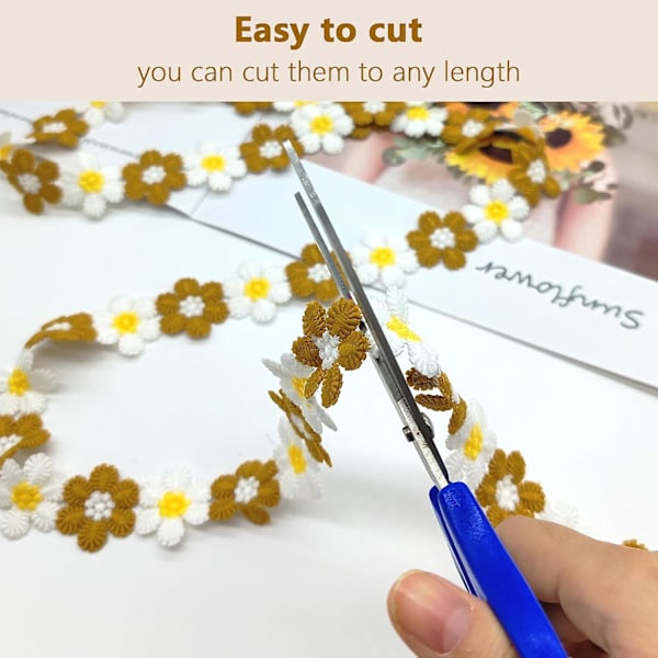 Brun Blommig Spetsband - Elegant och Mångsidig Kantning för DIY Kläder och Hantverk