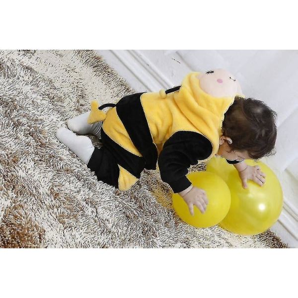 Ca Toddler's Dinosaur Kostym Barn Söt Huvad Onesie Djurkostym Halloween Bee 24-30 Months