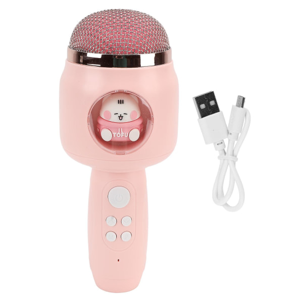 Söt Barnmikrofon Trådlös Bluetooth Härlig Hushållshandhållen Mikrofon För Fest Rosa